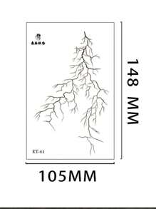 万圣节化妆临时纹身贴纸，黑色和红色血脉，哥特式红脉闪电，恐怖脸，破裂的红色角色扮演化妆贴纸，男女通用，防水防汗纹身，适用于腰部、面部、手臂，半永久性闪光纹身，适用于万圣节派对、节日、摄影、舞台表演、人体艺术