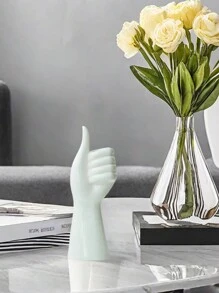 1 件手持花瓶 7 英寸人体陶瓷臂形小花瓶现代美学装饰陶瓷花瓶桌面白色臂花瓶适用于家庭办公室装饰（不含装饰品） - 白色 - 查看 1