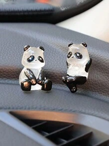 5pcs Car Decoration Cute Luminous Panda Center Console Rearview Mirror Car Interior Decoration - one-size - View 6
