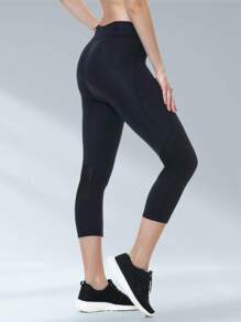 BEROY 女士自行车裤 高腰 4D 加垫骑行七分短裤 3/4 骑行紧身裤 拉链口袋