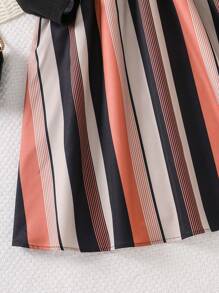 Váy trượt patin kẻ sọc chắp vá cho bé gái tuổi mới lớn, phù hợp cho các buổi đi chơi hàng ngày, tiệc tùng, mùa xuân/thu/đông - màu đen - Xem 5