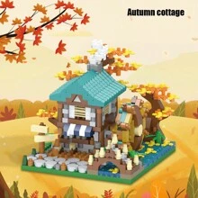 600+ 件微型四季小房子积木玩具套装，花园房屋建筑玩具，ABS 塑料迷你积木组装玩具，家居装饰/节日派对礼物/生日礼物 - 彩色 - 查看 2