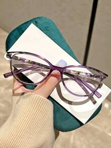 2 Pairs Women Vintage Cat Eye Reading Glasses Combination, Includes Presbyopic Glasses +1.0 To +4.0 For Office & Computer Use Accessories For Women Glasses - Transparent - View 2