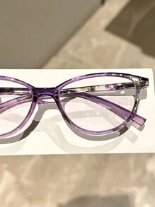 2 Pairs Women Vintage Cat Eye Reading Glasses Combination, Includes Presbyopic Glasses +1.0 To +4.0 For Office & Computer Use Accessories For Women Glasses - Transparent - View 5
