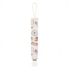 1 件双层皱褶面料时尚印花婴儿奶嘴夹和不锈钢奶嘴夹，适合日常使用 - 彩色 - 查看 39