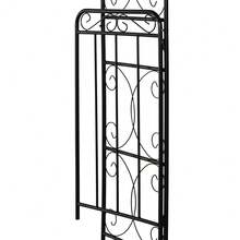 Arco de jardín de 84" con puerta, enrejado de arco de metal, arco de jardín para enredaderas trepadoras, decoración de ceremonia de boda, adornos y puntas de flecha, negro - 1 - Ver 9