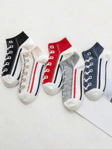 Kit 6 Pairs Of Short Ankle Socks All Star Women's Fashion - Nhiều màu - Xem 1