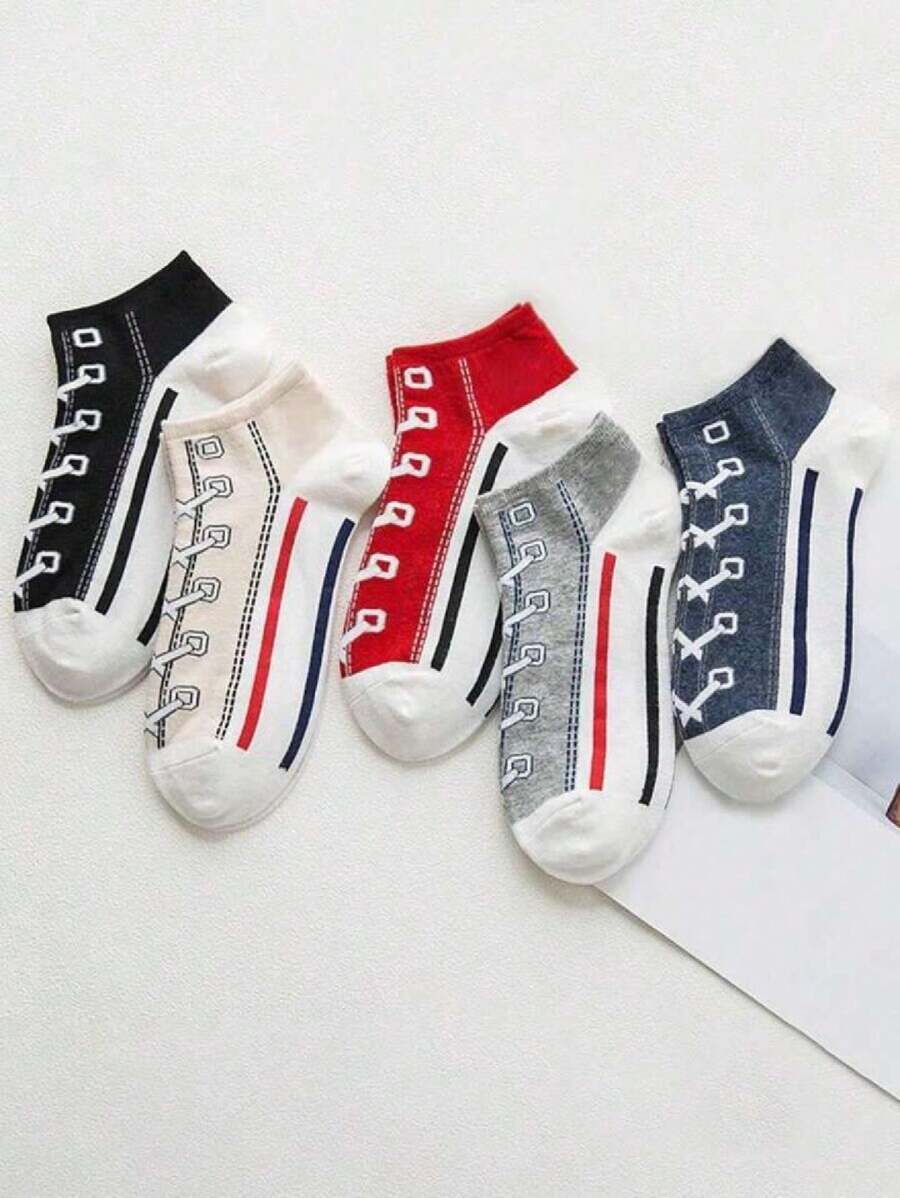 Kit 6 Pairs Of Short Ankle Socks All Star Women's Fashion - Nhiều màu - Xem 1