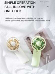 MEET SUN 1 pieza Mini ventilador de mano con correa para la muñeca, operado con batería, 1 velocidad, funcionamiento silencioso, herramienta para fijar el maquillaje - multicolor - Ver 5