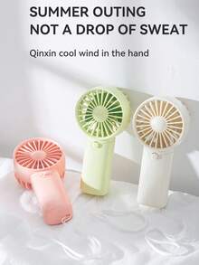 MEET SUN 1 pieza Mini ventilador de mano con correa para la muñeca, operado con batería, 1 velocidad, funcionamiento silencioso, herramienta para fijar el maquillaje - multicolor - Ver 3