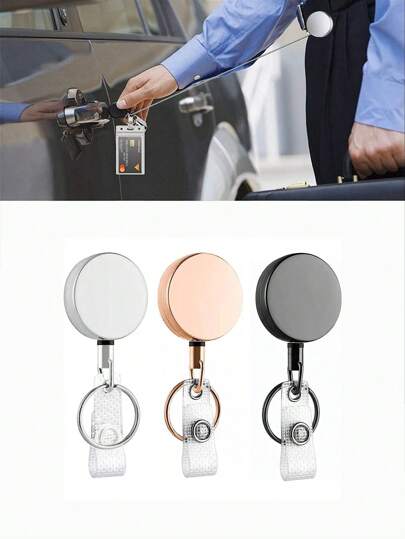 1pc Premium Metal Retractable Badge Pull Buckle - ID Card Badge Reel Holder With Door Pass Chain And Keychain - Office Supply For Work And Daily Use-Electroplated Badge Clip Metal Wire Rope Retractable Keychain Easy Pull Buckle Anti-Lost ID Buckle Card Holder Set, Including One Easy Pull Buckle Car Accessories Bag Charm Backpack For School Letter Cute Goth Y2k Bag Accessories Lanyards With Id Holder Car Accessories Bag Charms Christmas Gift