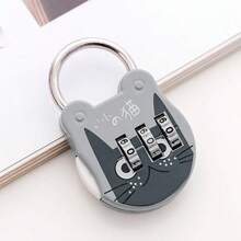 1pc Cute Cat Code Lock Combination Lock For Luggage Backpack Zipper Lock, Suitable For Student Dormitory, Padlock And Buckle, Combination Padlock, Use This Compact 3-Digit Combination Padlock To Protect Your Property - Great For Travel!