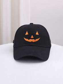 1pc New Halloween Mood Funny Expression Baseball Cap Halloween Pumpkin - Multicolor - View 8