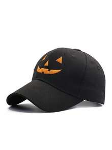 1pc New Halloween Mood Funny Expression Baseball Cap Halloween Pumpkin - Multicolor - View 5