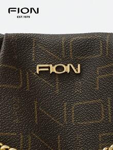 FION Shoulder Bag Women Handbag With Signature Monogram,Fashion Chain Purse Bag For Daily Use FAAFJGC158 - Brown - View 9