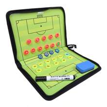 1pc Foldable Zipper Football Tactics Board,  Training Demonstration Folder Tactics Plate