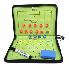 1pc Foldable Zipper Football Tactics Board,  Training Demonstration Folder Tactics Plate