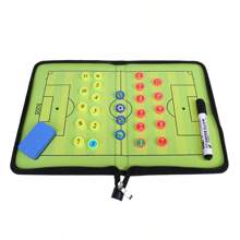 1pc Foldable Zipper Football Tactics Board,  Training Demonstration Folder Tactics Plate