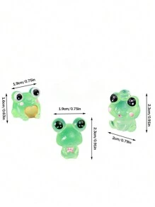 6 件装汽车摆件内饰装饰发光小青蛙汽车内饰可爱装饰品