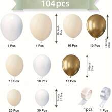 Globos mates beige crema, juego de arco de globos nude neutros de marfil adecuado para estilo bohemio, cumpleaños, bodas, fiestas, globos decorativos - Multicolor - Ver 8
