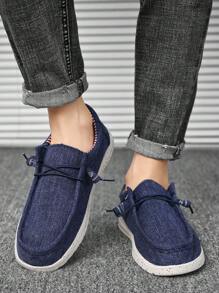 Men's Halloween/Independence Day Casual Slip-On Soft Bottom Canvas Shoes, Outdoor Lightweight Anti-Slip Versatile Loafers, Christmas Holiday Gift - Blue - View 8