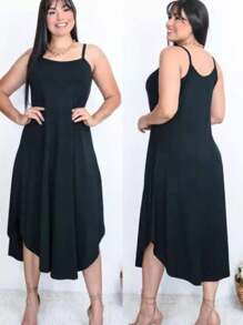 MIDI DRESS WITH STRAP - màu đen - Xem 2