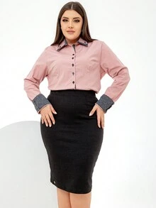Elegant Secretary Skirt High Waist Evangelical Christian Fashion - màu đen - Xem 3