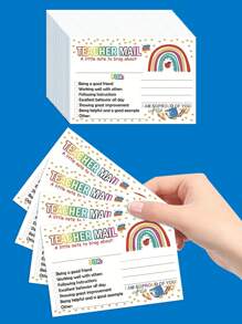 10 张/20 张/50 张彩虹快乐教师激励卡、学生积极行为激励说明、幼儿园课堂奖励、幼儿园和小学教师、学校用品、增强儿童积极性教师用品、教室、学校用品、家庭学校、日托、儿童学校用品、教育、行为图表、主日学校、教师用品、教室、教师、教室>儿童教育图表、数学老师、奖励图表、教师用品、教室、教室用品 - 彩色 - 查看 2