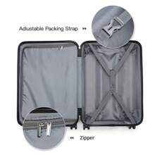 20 英寸轻便时尚 ABS 硬质登机行李箱随身行李箱带 TSA Lock YKK 拉链 4 双轮拉杆旅行箱非常适合旅行商务旅行度假男女旅行行李箱手提箱耐用旅行行李箱随身携带 - 珊瑚粉 - 查看 9