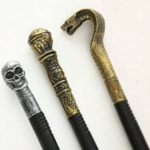 1pc Halloween Scepter Role Play Party Event Queen Cobra Snake Head Skull Scepter Prop,Christmas - Multicolor - View 3