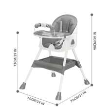 UBRAVOO Foldable Baby High Chair 6 Months Plus, With Large Antislip Pad & ToyRack, Easy To Clean Feeding - Blue - View 3
