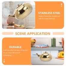 1 件装不锈钢茶壶炉灶茶水壶适用于散叶茶 - 金色 - 查看 5