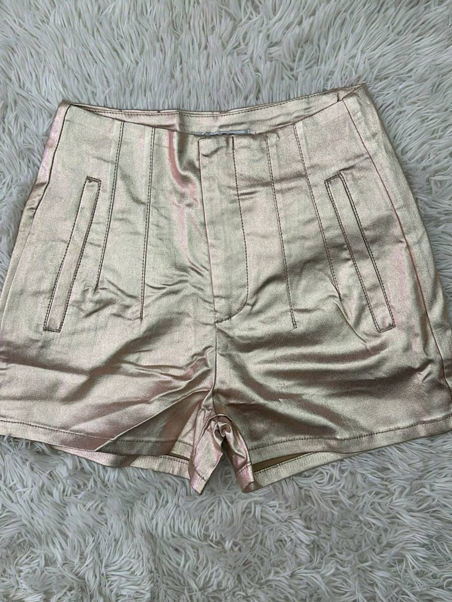MEIYABAO Women's Shorts Comfortable And Quality Resin Fabric - 金色 - 查看 1