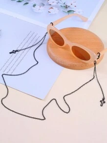 Street Cross Decor Glasses Chain Glasses Accessories For Women - Black - View 4