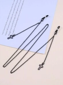 Street Cross Decor Glasses Chain Glasses Accessories For Women - Black - View 3