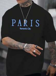 Men's T-Shirt Paris Romantic City Cotton Premium Shirt - màu đen - Xem 1