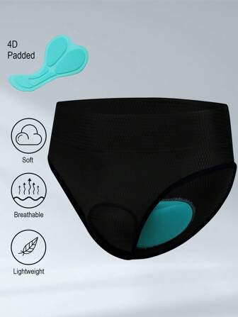 BEROY Women's Cycling Underwear Padded Mesh Wide Waistband Bike Shorts Padding Spin Biker Briefs Biking Gear