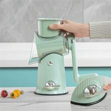 手动切菜机、多功能滚筒切片机、土豆、胡萝卜切丝机家用厨房工具 - 彩色 - 查看 4