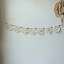 Handmade Boho Wall Hanging Fringe Panels Garland Banner Woven Tapestry With Tassel Crochet Decor Macrame Bohemian Art Decor,Home Decor ,Room Decor,Wall Decor Gifts Birthday Graduation
