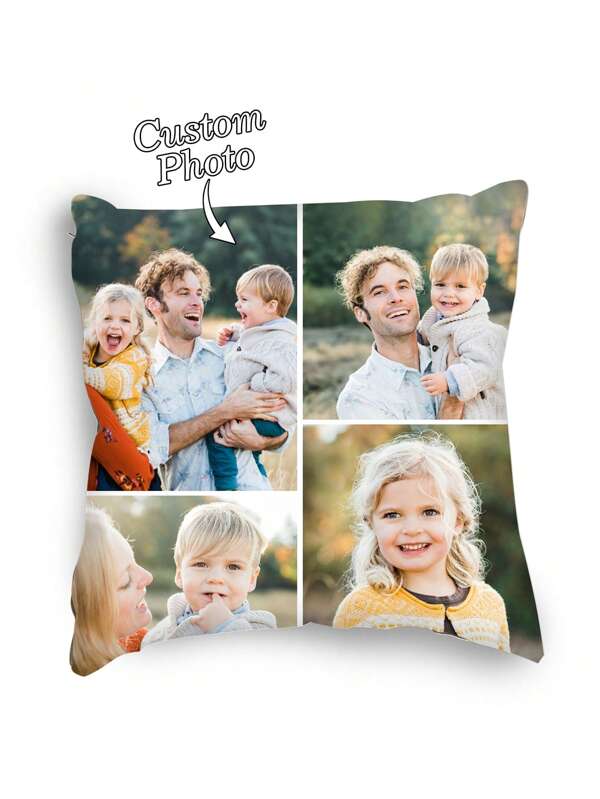 1pc Customizable Photo Printed Decorative Pillow Case, Lovely Baby Portrait, Family, Friends Or Pets Design, 4 Season Use, No Pillow Insert Soft Custom,Unique,Personalized Ideal Gifts For Him Her,Boyfriend,Girlfriend,Mom,Dad,Family,Friends,Pets For Anniversaries,For Valentine's Day,For Mother's Day,For Birthdays,For Children's Day,For Father's Day,For Graduation,For Weddings,For Christmas,For Housewarming Sofa,Bed,Car,Tea Room,Bedroom,Living Room