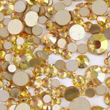 2-6 毫米,6 种尺寸混合,1440 件/包,闪亮金色、银色背面、平底水晶非热修复水钻钻石艺术珠水钻 DIY 美甲装饰饰品宝石用品 - 混尺寸 - 查看 15