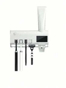 Dispensador de Pasta Dental y Soporte para Cepillos de Dientes, Instalación con Adhesivos - Blanco - Ver 7