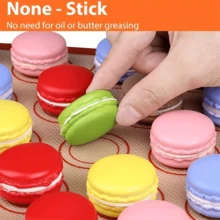1pc Silicone Baking Mat For Oven, Non-Stick Silicone Macaron Baking Mat For Baking, Reusable & Heat Resistant Half Sheet Macaron Baking Mat For Cookies, Breads & Pastries