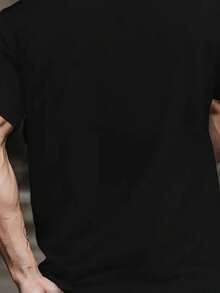 OK Graphic Men's T-Shirt 100% Cotton Premium Launch Shirt - 黑色 - 查看 2