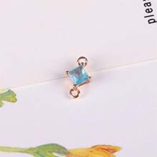 5/10/20 件随机混色铜镀金色方形钻石形双吊坠适用于 DIY 耳环、流苏、手链首饰制作配件 - 彩色 - 查看 7