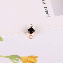 5/10/20 件随机混色铜镀金色方形钻石形双吊坠适用于 DIY 耳环、流苏、手链首饰制作配件 - 彩色 - 查看 5