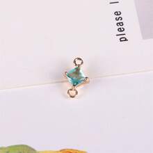 5/10/20 件随机混色铜镀金色方形钻石形双吊坠适用于 DIY 耳环、流苏、手链首饰制作配件 - 彩色 - 查看 9