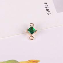 5/10/20 件随机混色铜镀金色方形钻石形双吊坠适用于 DIY 耳环、流苏、手链首饰制作配件 - 彩色 - 查看 10