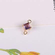 5/10/20 件随机混色铜镀金色方形钻石形双吊坠适用于 DIY 耳环、流苏、手链首饰制作配件 - 彩色 - 查看 11