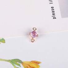 5/10/20 件随机混色铜镀金色方形钻石形双吊坠适用于 DIY 耳环、流苏、手链首饰制作配件 - 彩色 - 查看 4